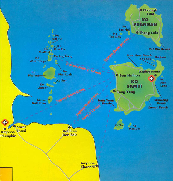 Карта. Остров Самуи.
