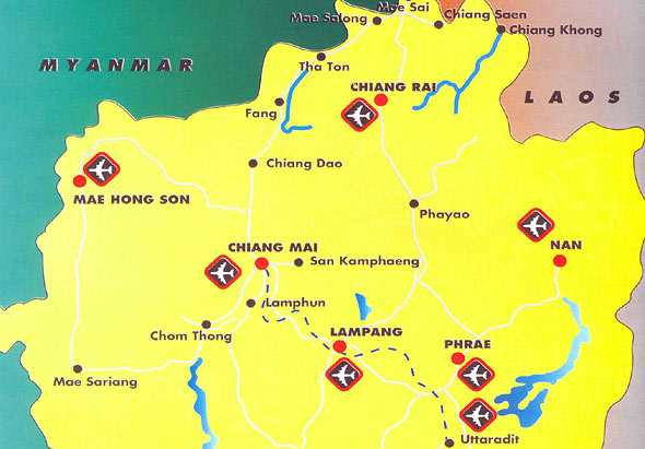 Карта. Северный Таиланд. Чианг Май.